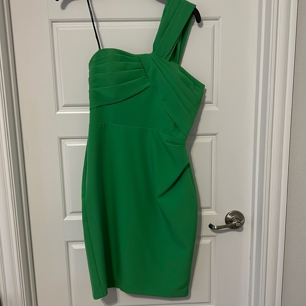 Vince Camuto Green One Shoulder Green Dress